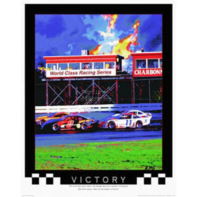 Stock Car Racing "Victory" Motivational Poster - Front Line
