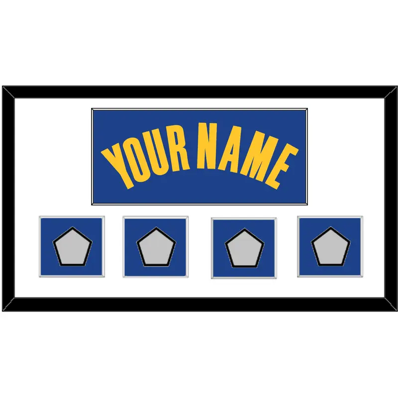 Golden State Name & 4 Champions Patches - Blue Icon - Single Mat 1