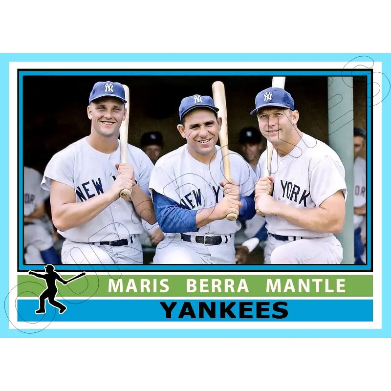 Mantle Maris Berra 1976 Topps Custom Card - 4866
