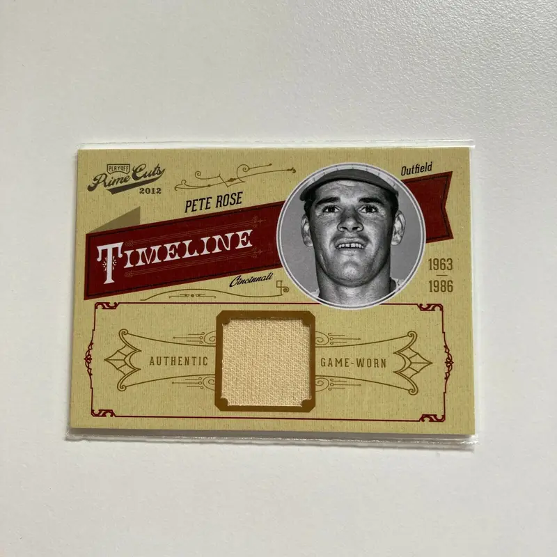 2012 Playoff Prime Cuts Pete Rose Game Used Jersey #52/99