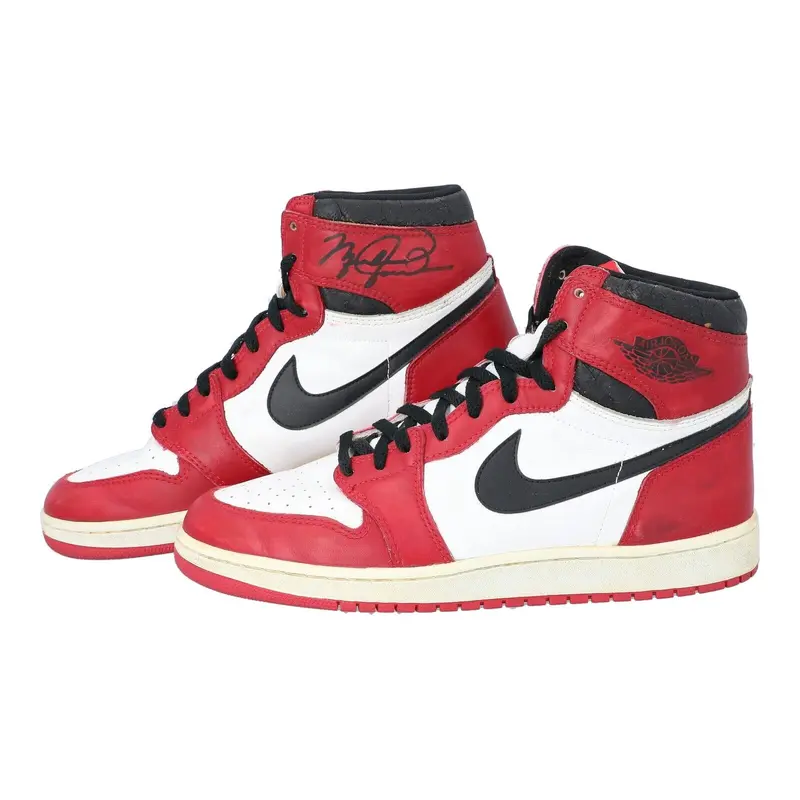 Michael Jordan Rookie Signed Pair Of 1985 Nike Jordan 1 Shoes Sneakers PSA & JSA