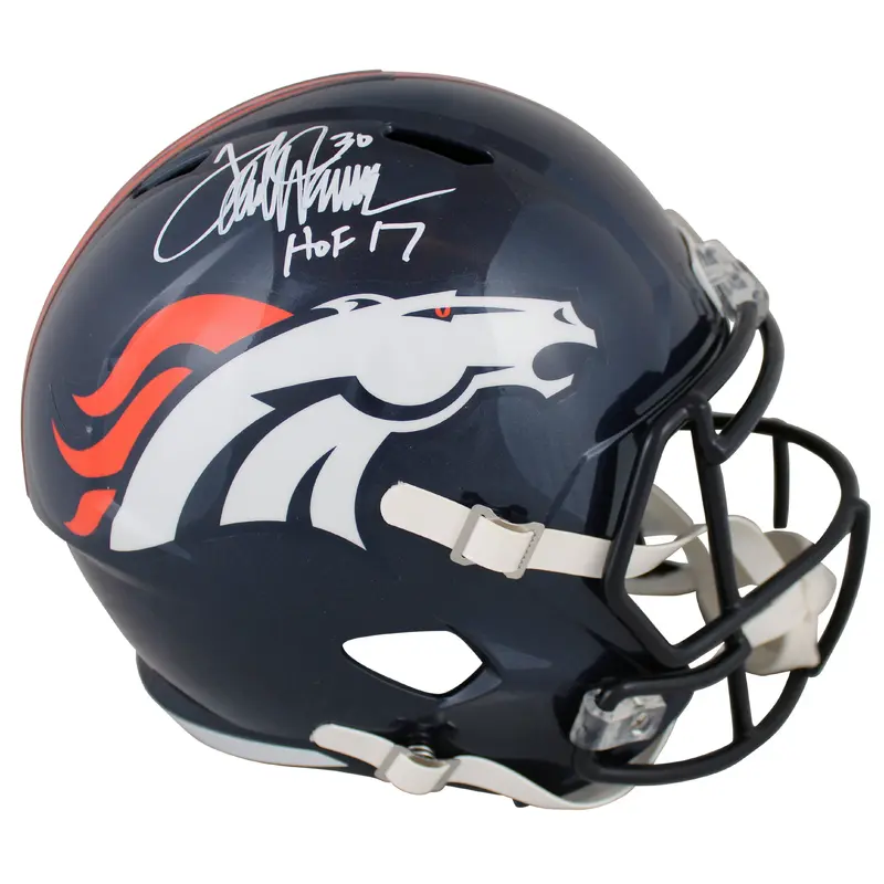 Broncos Terrell Davis HOF 17 Authentic Signed Full Size Speed Rep Helmet BAS Wit