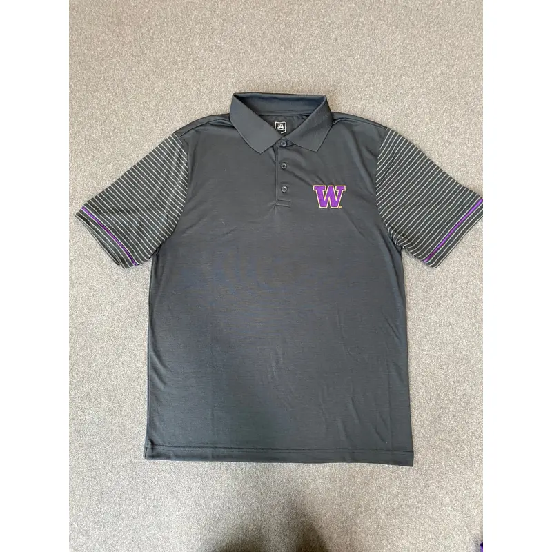 Mens Grey UW Polo Shirt