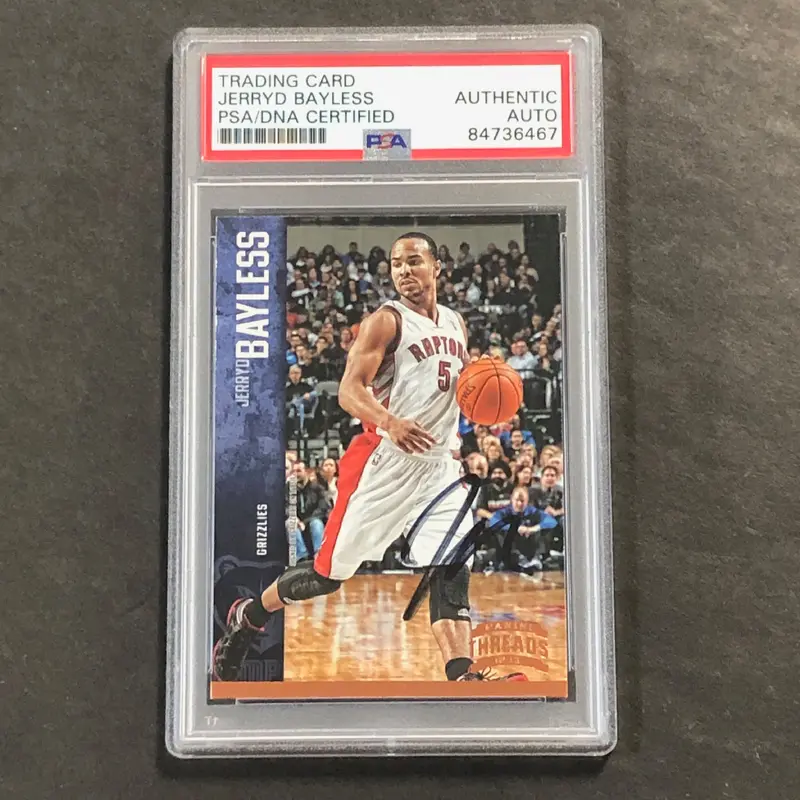 2012-13 Panini Threads #138 Jerryd Bayless Signed Card AUTO PSA Slabbed Raptors