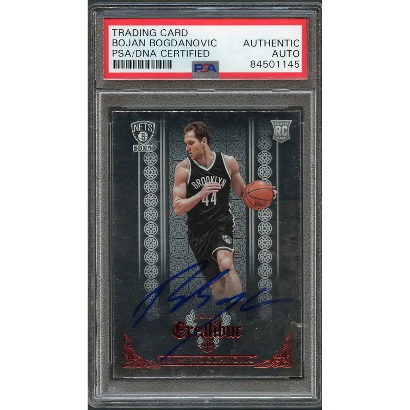 2014-15 Panini Excalibur #176 Bojan Bogdanovic Signed Card AUTO PSA Slabbed RC Nets