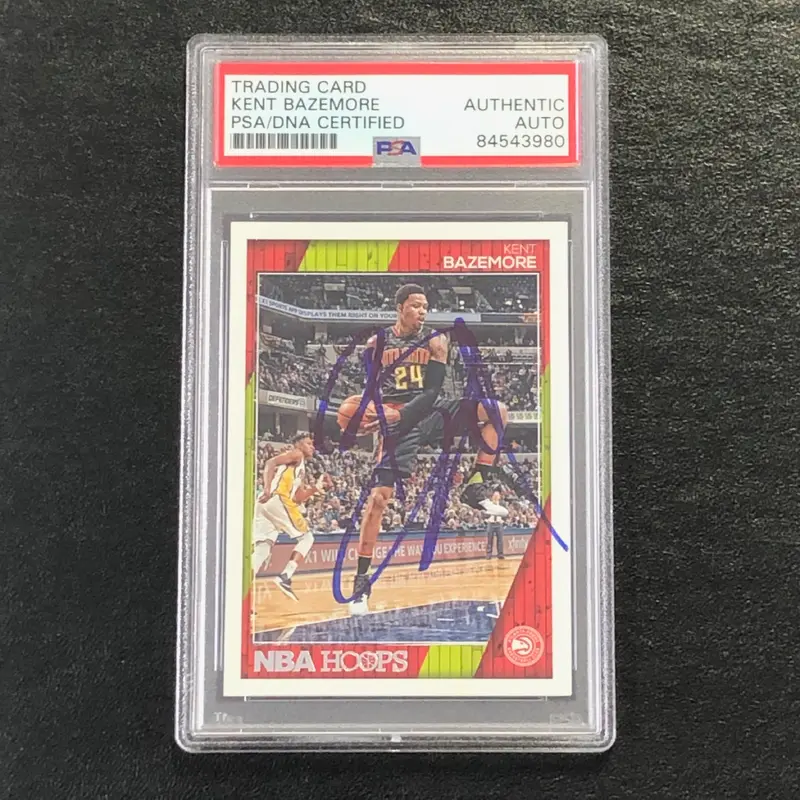 2016-17 NBA Hoops #42 Kent Bazemore Signed Card AUTO PSA Slabbed Hawks