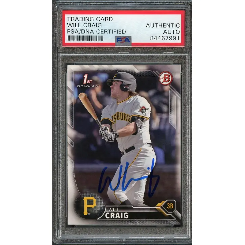 2016 Bowman Draft #BD-39 WILL CRAIG Signed Card PSA Slabbed Auto Pirates
