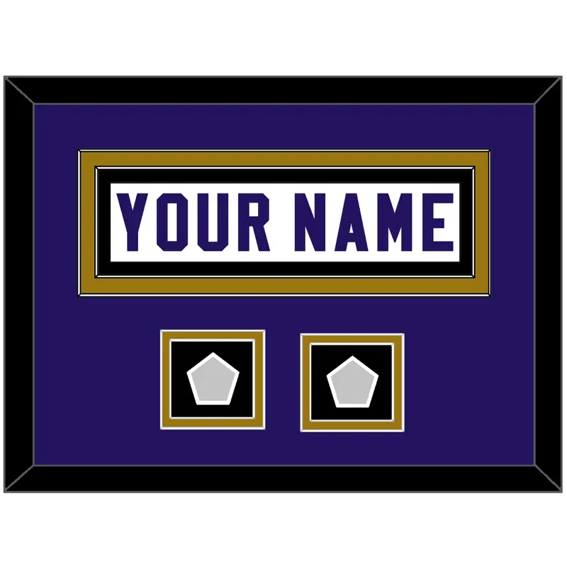 Baltimore Nameplate & Super Bowl XXXV & XLVII Jersey Patches - Road White - Double Mat 5