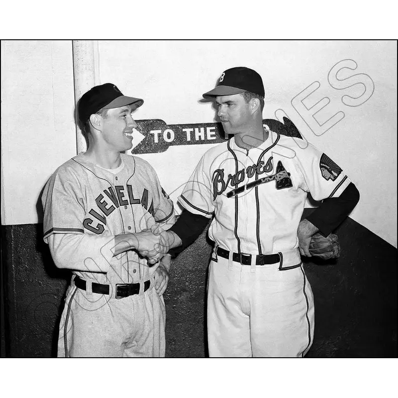 Bob Feller Johnny Sain 8X10 Photo - 1948 World Series Indians Braves - 1733