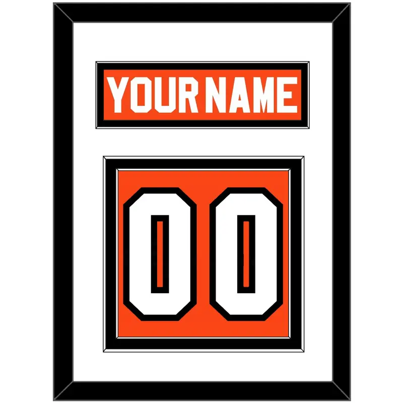 Philadelphia Nameplate & Number (Back) - Road Orange (1983-2001) - Double Mat 1