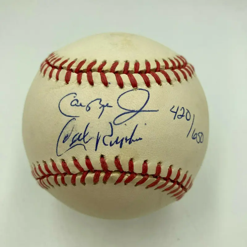 Cal Ripken Jr. & Cal Ripken Sr. Signed American League Baseball JSA COA