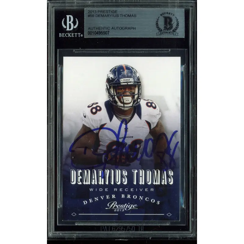 Broncos Demaryius Thomas Signed 2013 Prestige #59 Auto Card BAS Slabbed