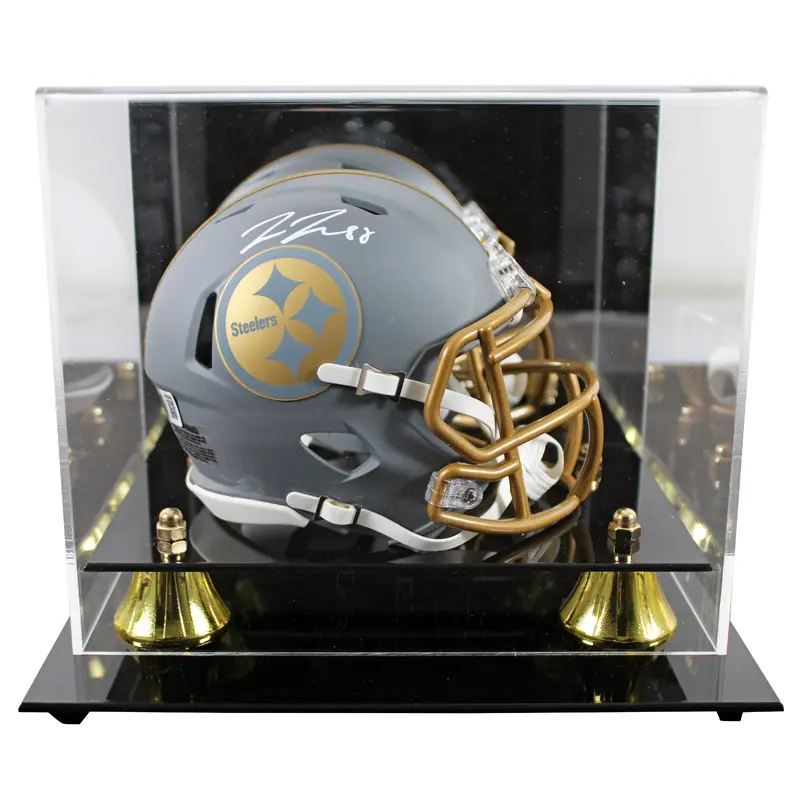 Steelers Pat Freiermuth Signed Slate Speed Mini Helmet W/ Case BAS Witnessed