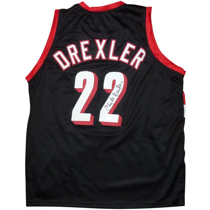 Clyde Drexler Autographed The Glyde Portland (Black #22) Custom Jersey - JSA