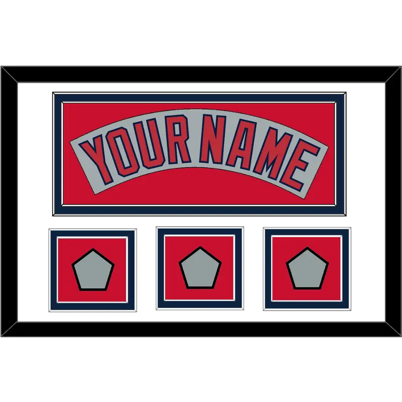 Boston Nameplate & Three World Series Jersey Patches - Road Gray (1992-2008)- Double Mat 2