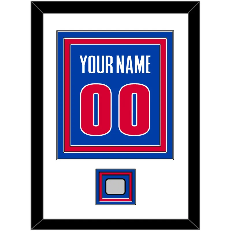 Detroit Name & Number With Champions Patch - Road Blue (2001-2017) - Triple Mat 1