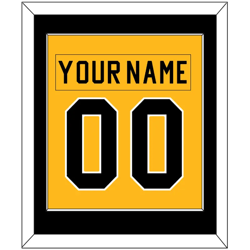 Pittsburgh Nameplate & Number (Back) Combined - Home Gold (1983-1984) - Single Mat 2