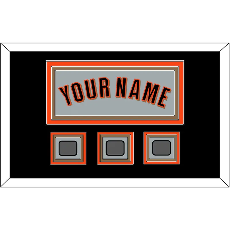 San Francisco Name & 3 World Series Jersey Patches - Road Gray (2010-2021) - Triple Mat 3