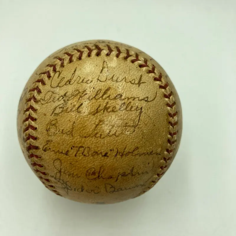 Earliest Known Ted Williams 1937 Minor League Champs Team Signed Baseball JSA