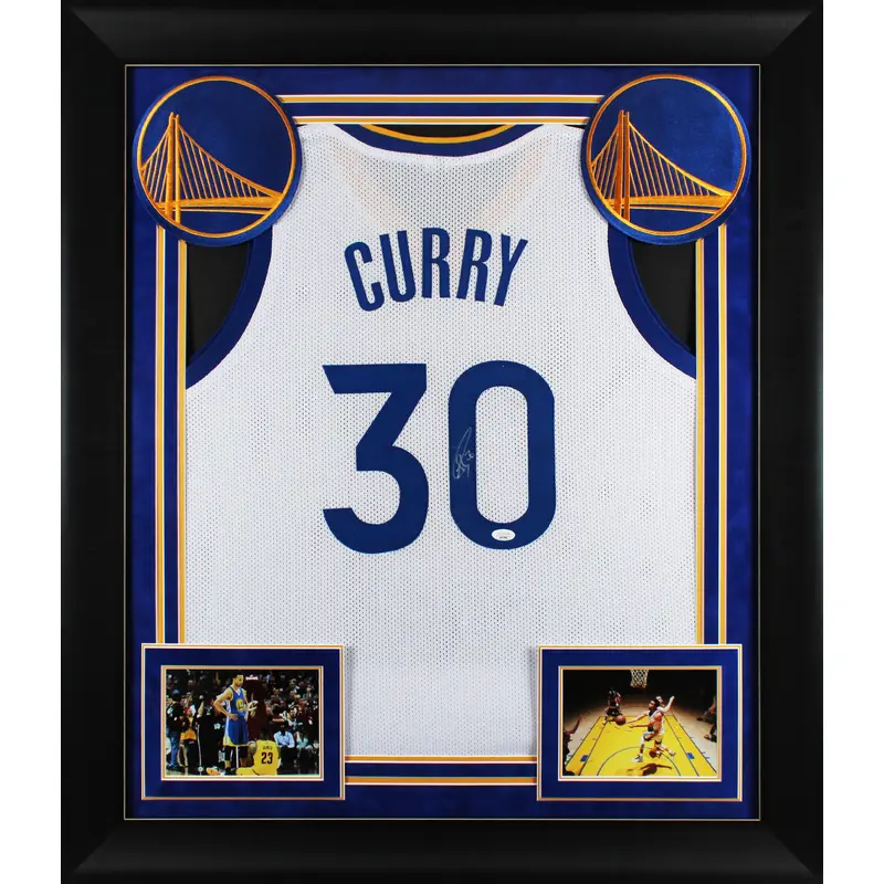 Stephen Curry Authentic Signed White Pro Style Framed Jersey Autographed JSA 2