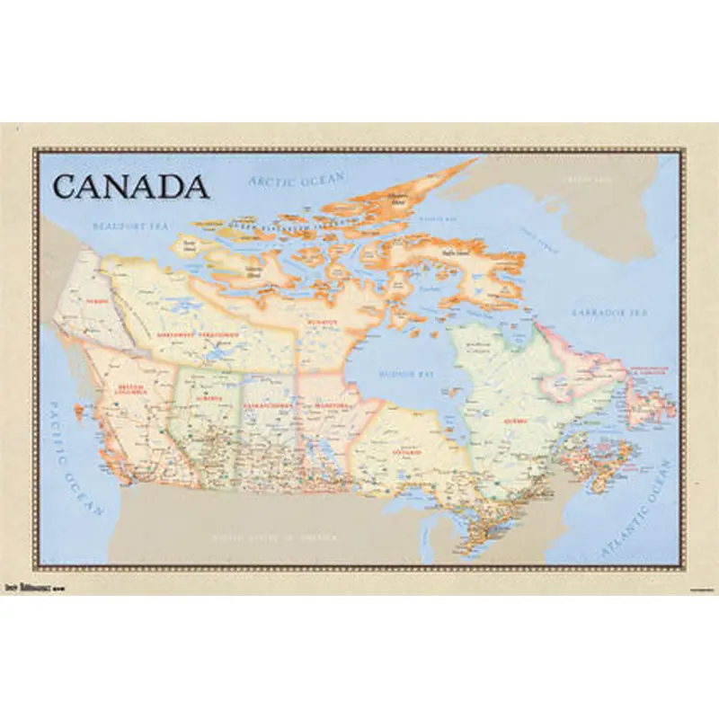 Classic-Style Wall Map of CANADA Poster - Trends International 2013