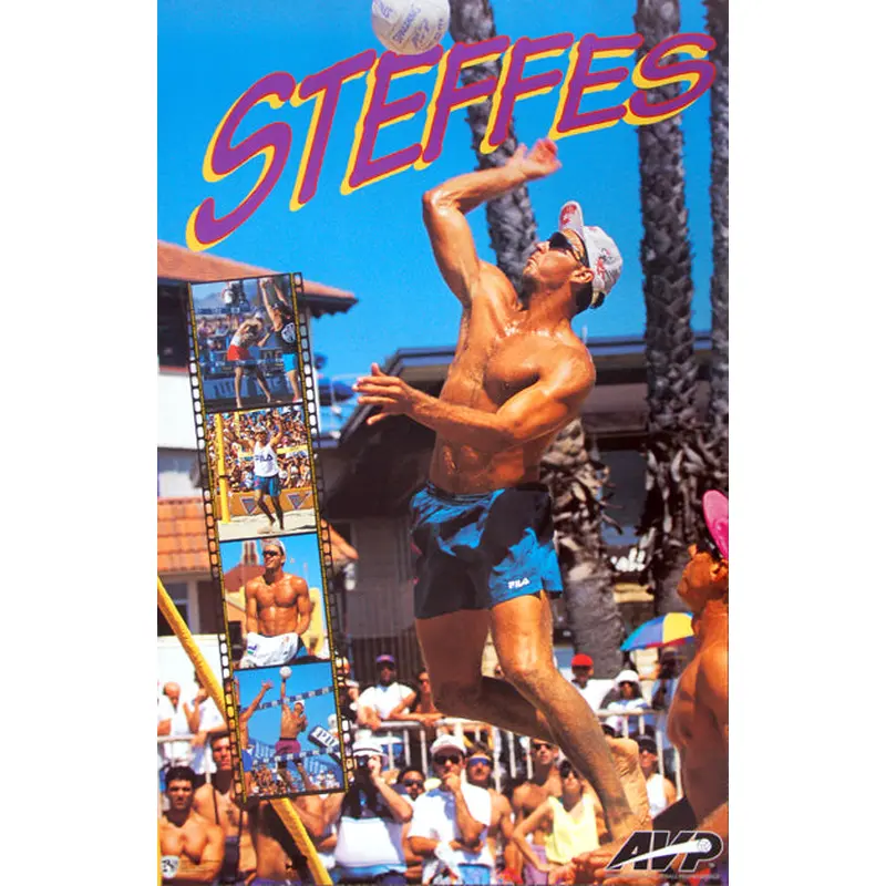 Kent Steffes "Action" AVP Beach Volleyball Poster - Norman James Corp. 1994