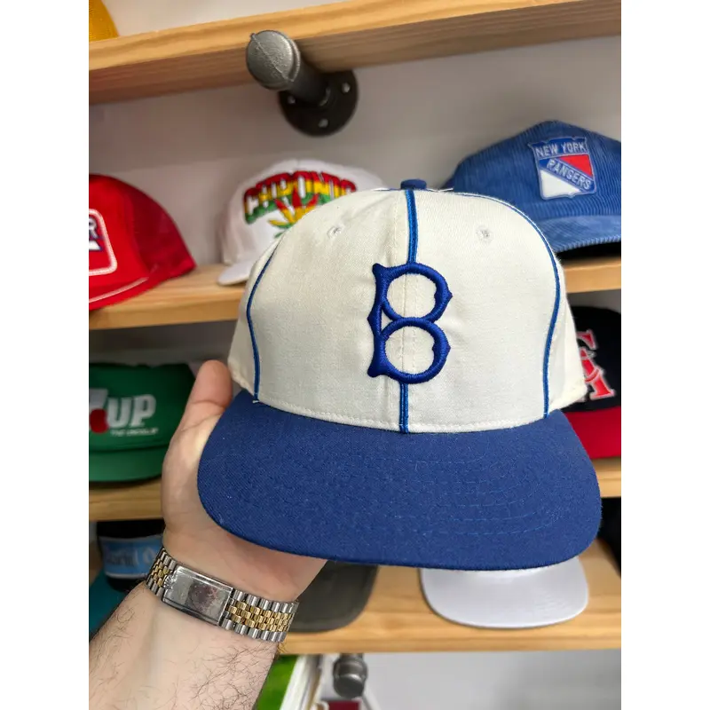 Vintage Brooklyn Dodgers Cooperstown Collection Roman Leather Band Fitted 7 1/4