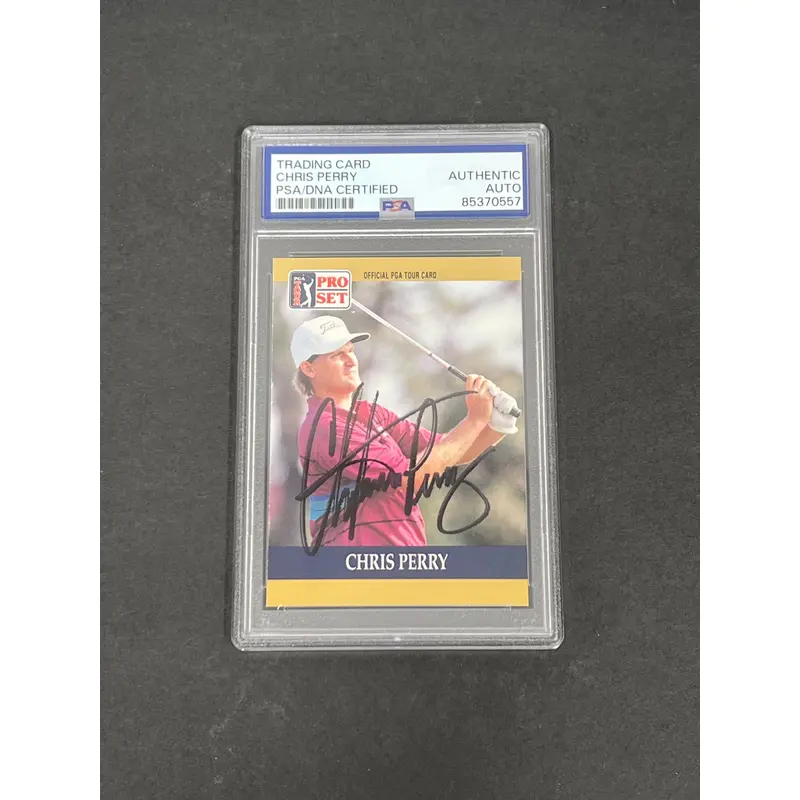1990 PGA Tour Pro Set #63 Chris Perry Signed Card PSA/DNA Autographed Slabbed Golf