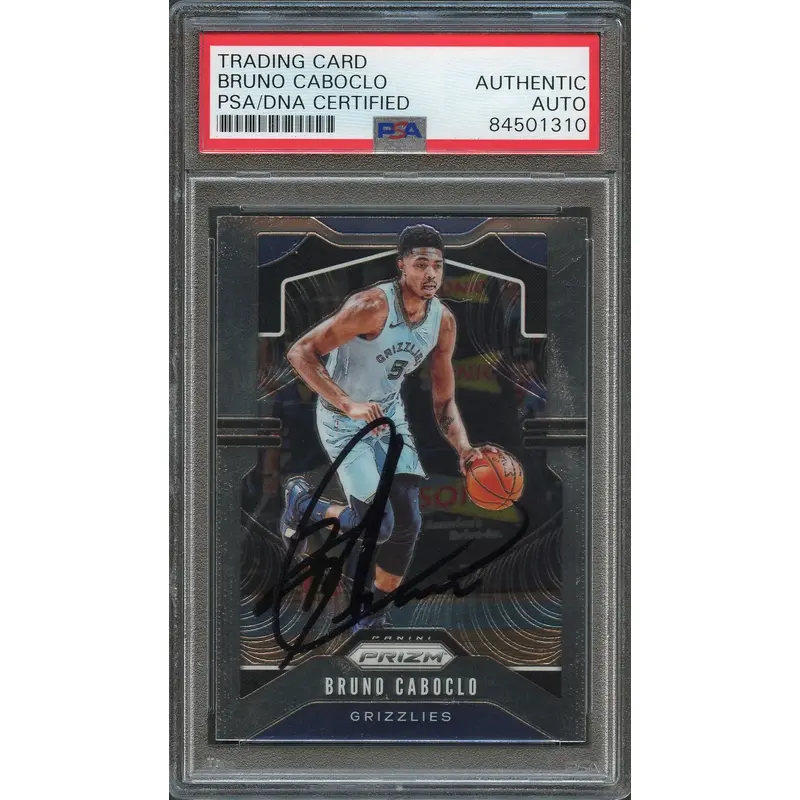 2019-20 Panini Prizm #143 Bruno Caboclo Signed Card AUTO PSA/DNA Slabbed Grizzlies