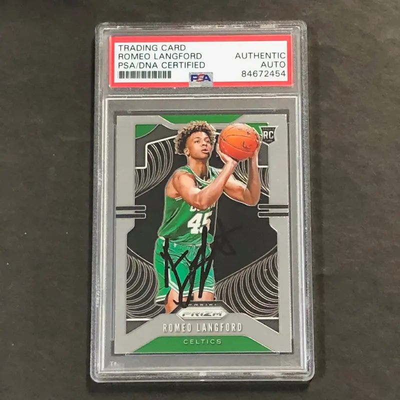 2019-20 Panini Prizm #260 Romeo Langford Signed Card PSA Slabbed Auto Celtics
