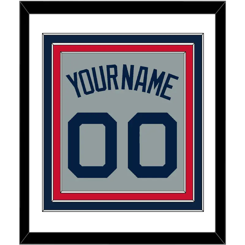 Boston Name & Number - Road Gray (2009-2013) - Triple Mat 1