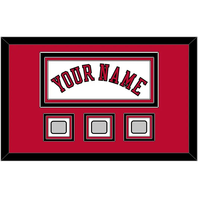 Chicago Name & 3 Champions Trophy Patches - Home White (1986-2017) - Triple Mat 2