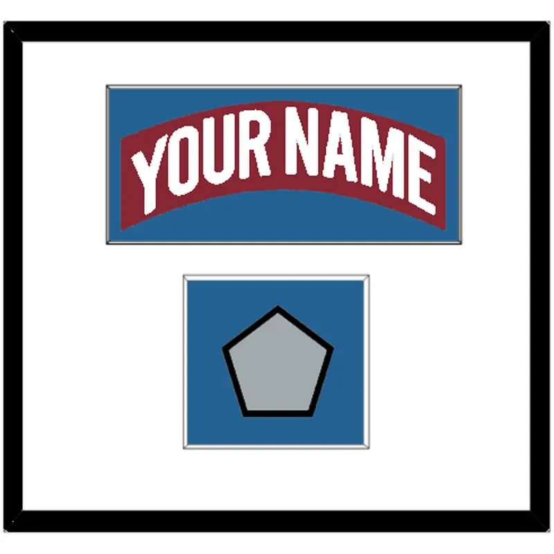 Colorado Nameplate & Stanley Cup Finals Patch - Road Burgundy (1995-1996) - Single Mat 1