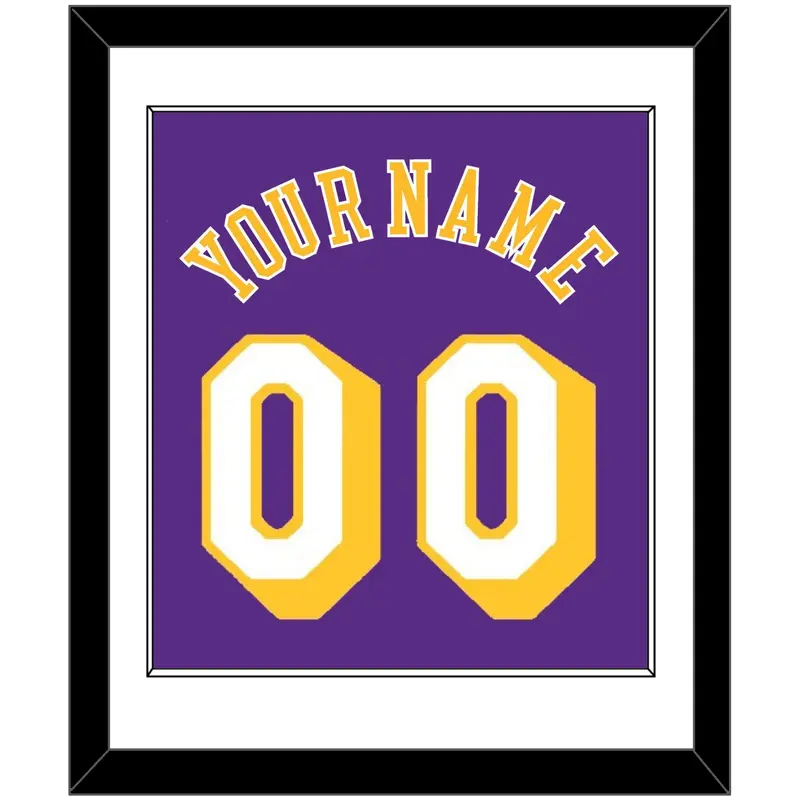 Los Angeles Name & Number - Road Purple (1997-1999) - Single Mat 1