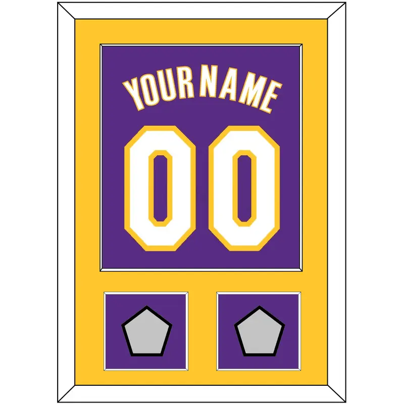 Los Angeles Name & Number With 2 Trophy Patches - Road Purple (1999-2004) - Single Mat 2