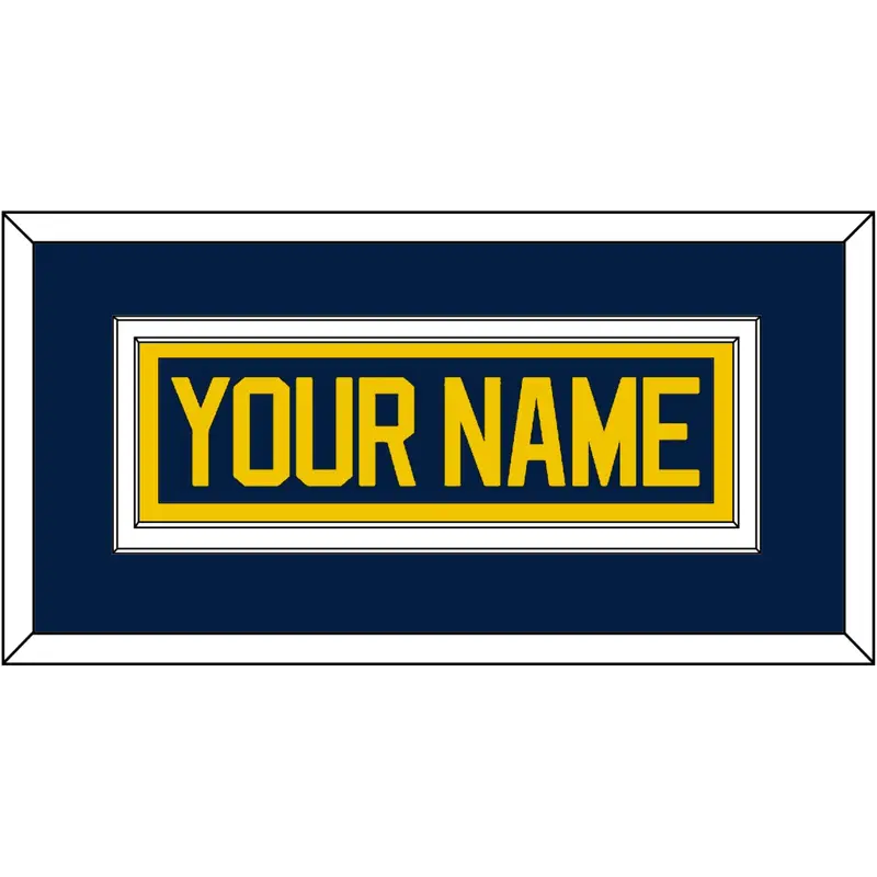 Michigan Hockey Nameplate - Road Blue - Double Mat 2