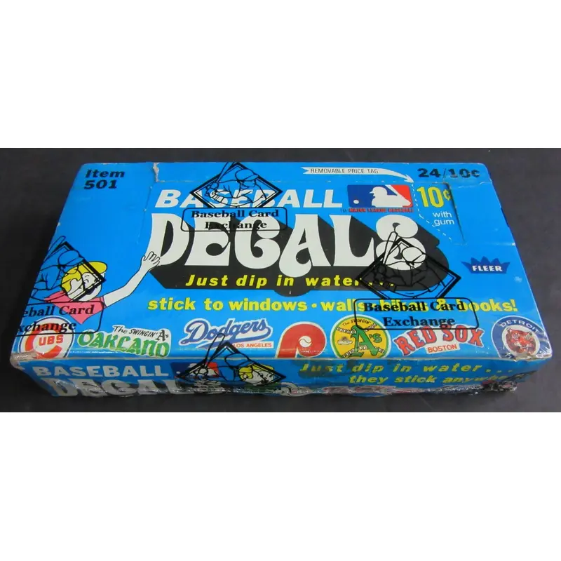1971 1972 Fleer Baseball Decals Unopened Wax Box (BBCE)