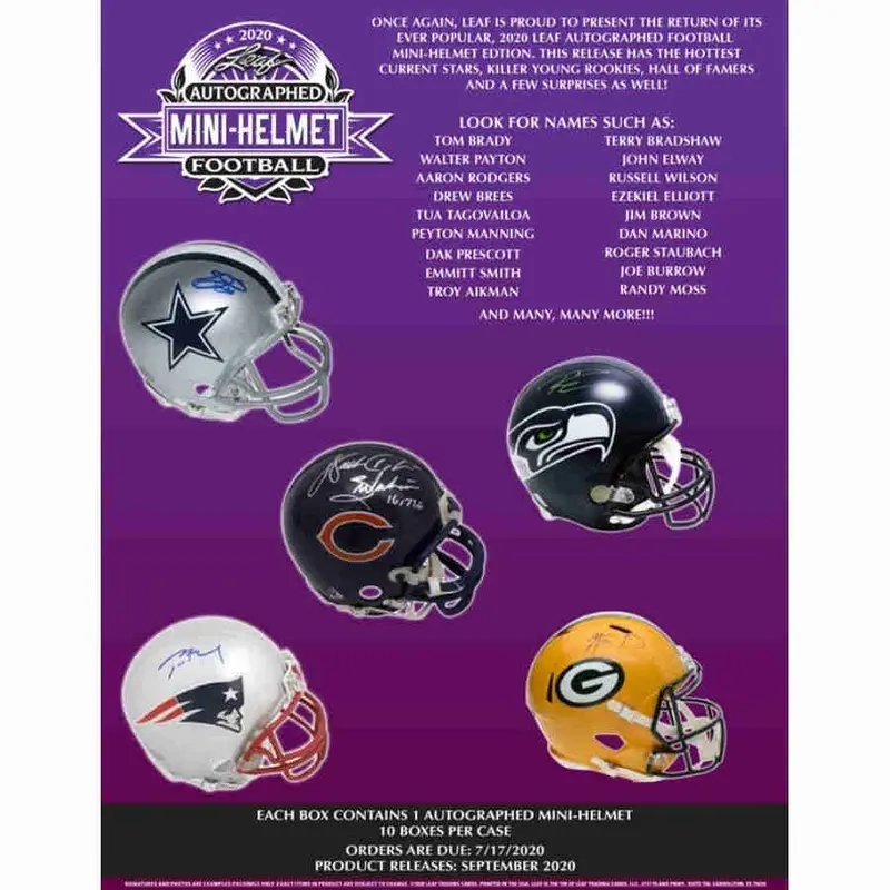 2020 Leaf Autographed Football Mini Helmet