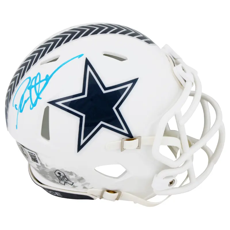 Cowboys Deion Sanders Signed Salute To Service III Speed Mini Helmet BAS Witness
