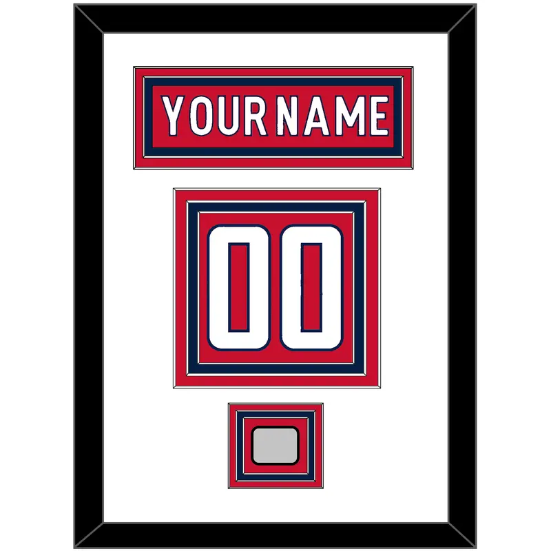 Washington Nameplate & Number (Back) With Stanley Cup Finals Patch - Home Red - Triple Mat 1