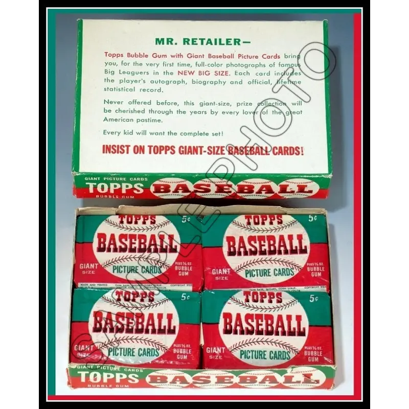 1952 Topps Retailer Wax Box 8X10 Photo - Unopened Box Mantle Rookie - 974
