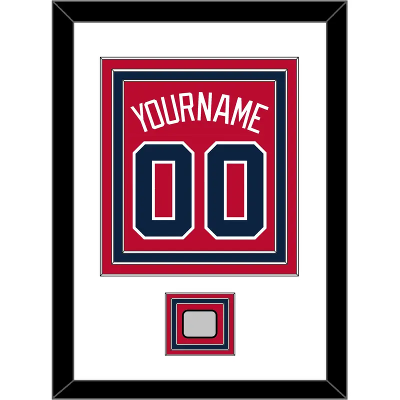 Atlanta Name, Number & World Series Jersey Patch - Alternate Home Red - Triple Mat 1