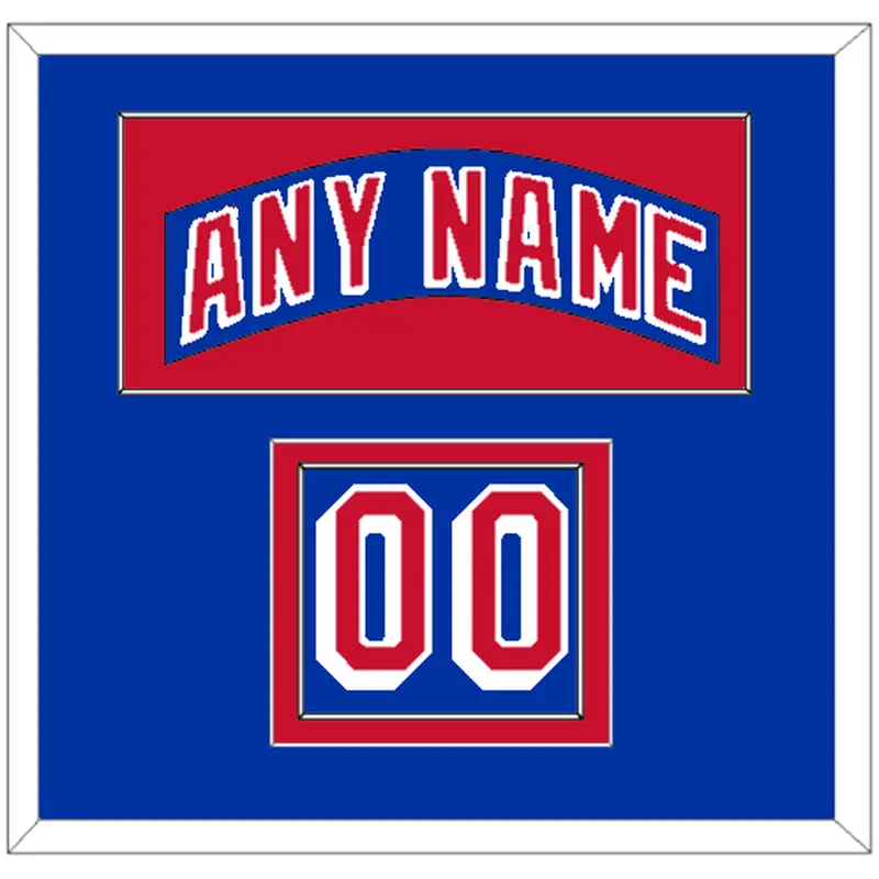 New York Nameplate & Number (Shoulder) - Road Blue (1990-2004) - Double Mat 2