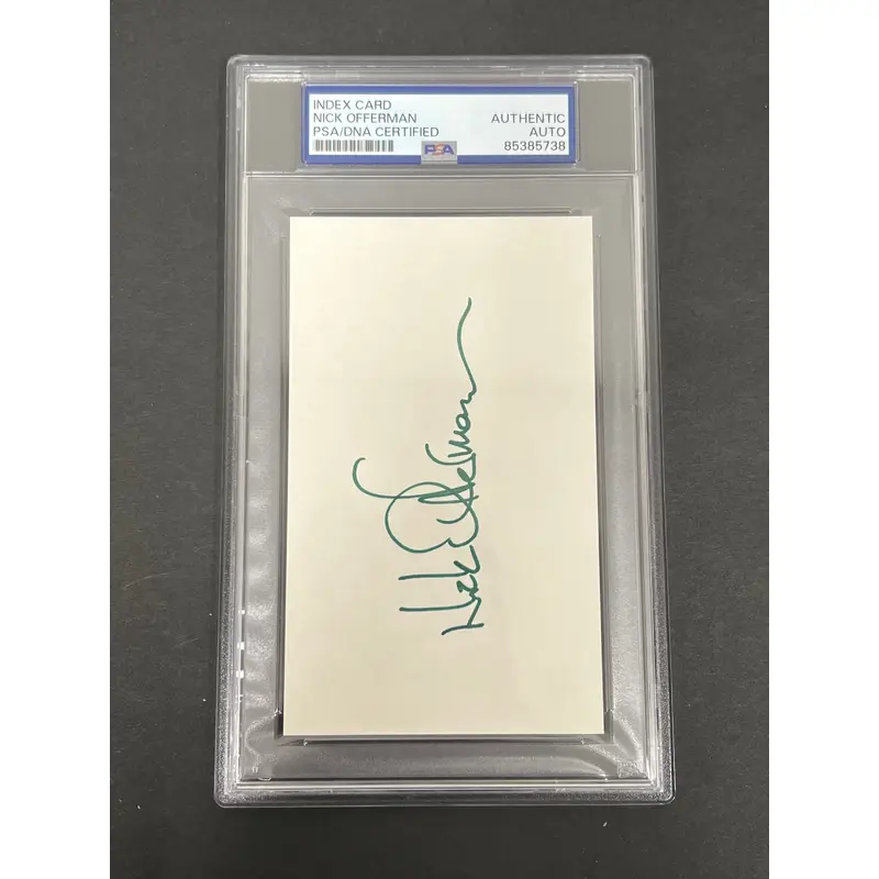 Nick Offerman signed Index Card PSA/DNA slabbed AUTO Parks and Rec