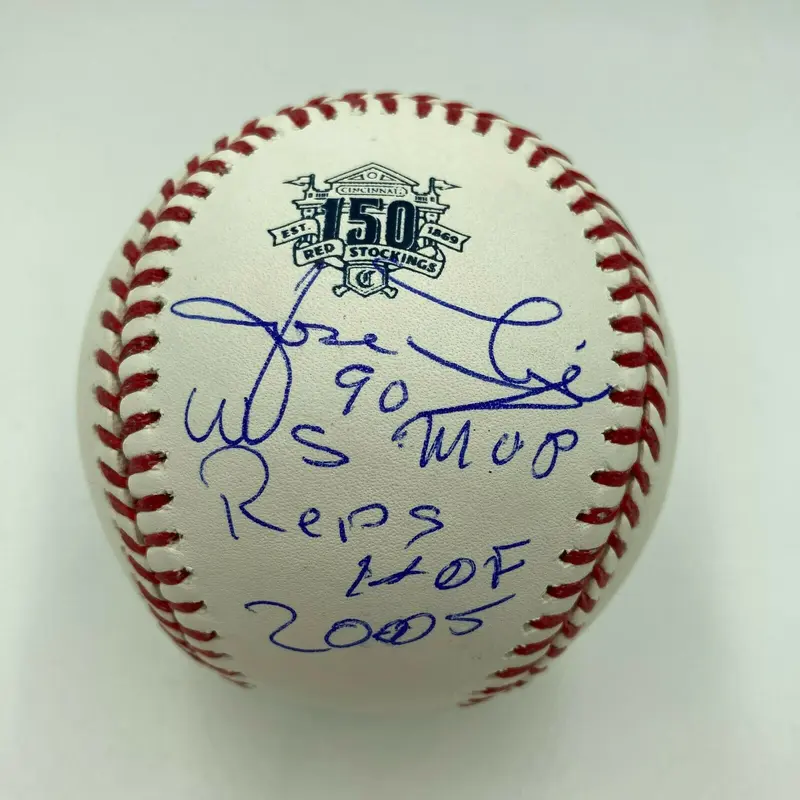 Jose Rijo 1990 World Series MVP Red HOF 2005 Signed Baseball Beckett COA