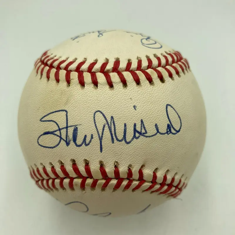 Stan Musial Bob Gibson Lou Brock Jack Buck Cardinals Legends Signed Baseball JSA