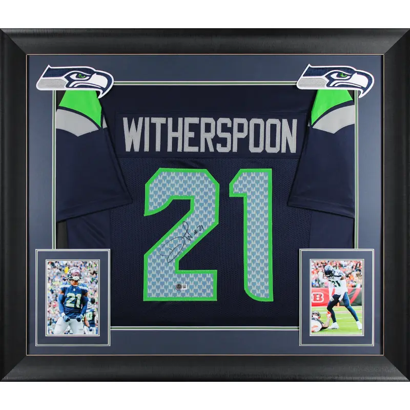 Devon Witherspoon Authentic Signed Navy Pro Style Framed Jersey BAS Witnessed