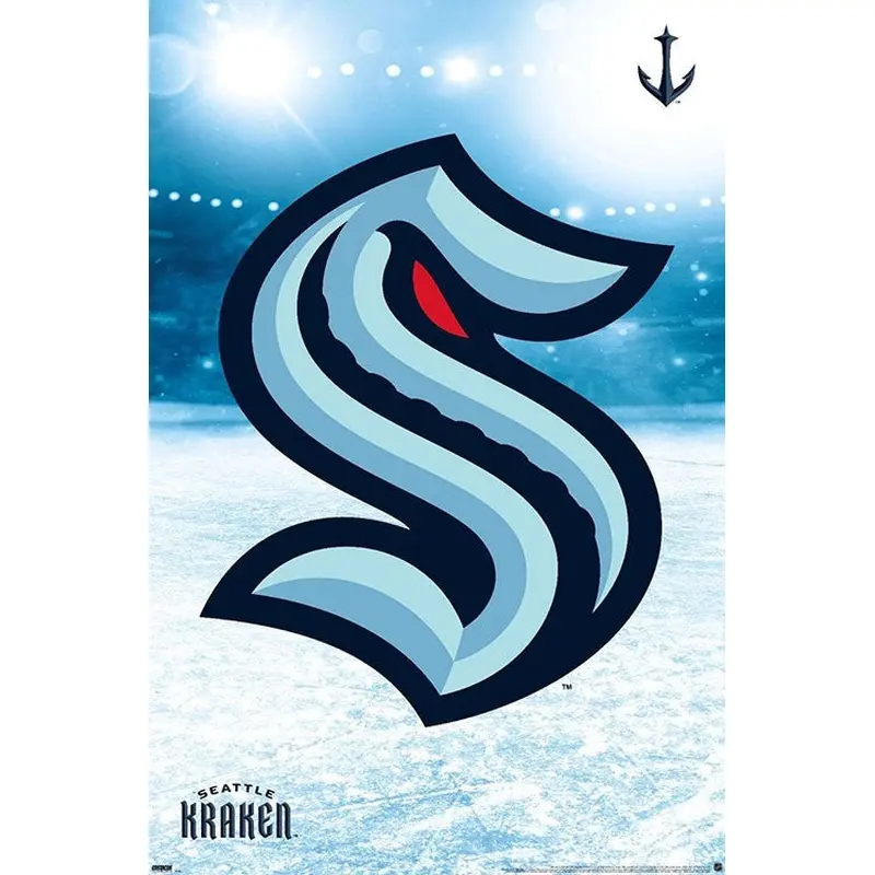 Seattle Kraken Official Team Logo Design NHL Hockey Wall Poster - Trends International