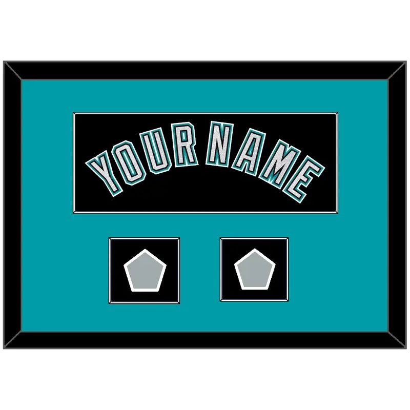 Florida Name & 2 World Series Patches - Alternate Black (2003-2011) - Single Mat 3