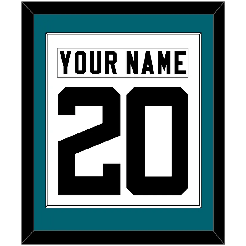 Jacksonville Nameplate & Number (Back) Combined - Road White - Single Mat 1